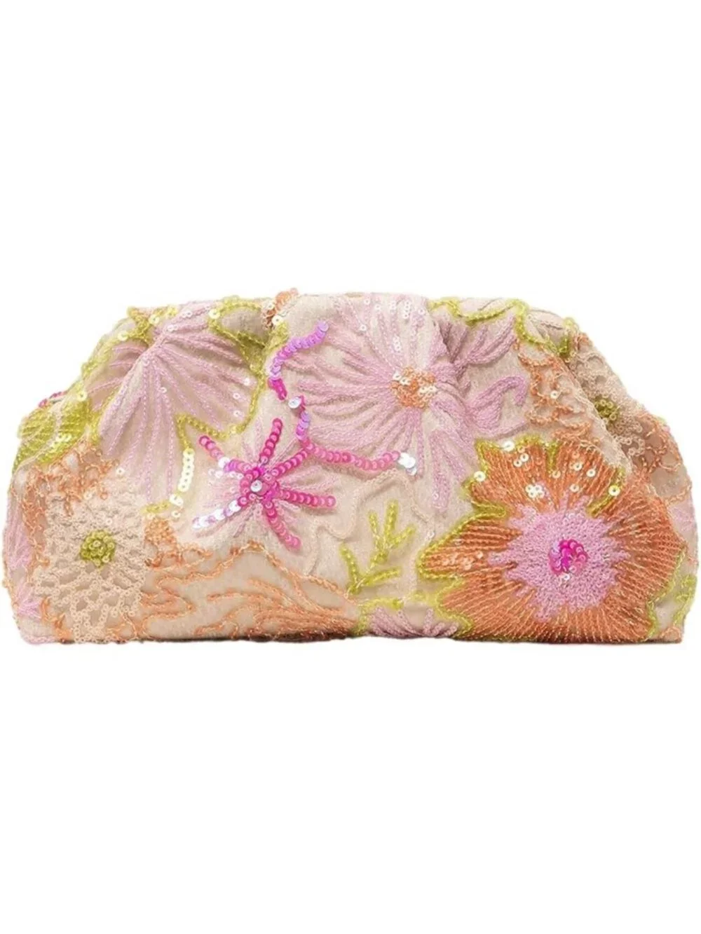 Floral Embroidered Sequin Clutch Purse for Women - Elegant Evening Bag